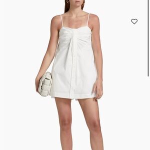 Johnathan Simkhai Kendall Pleated White Cotton Poplin  Dress Size 6